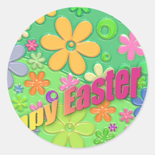 Frohe Ostern Runder Aufkleber (Vorderseite)