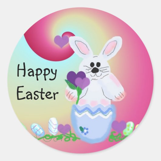 Frohe Ostern Runder Aufkleber (Vorderseite)