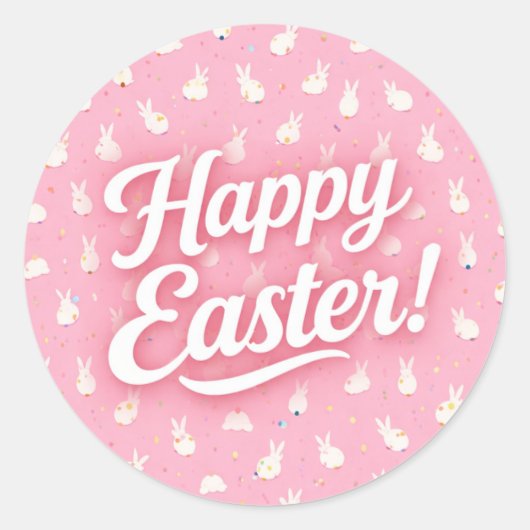 Frohe Ostern Runder Aufkleber (Vorderseite)