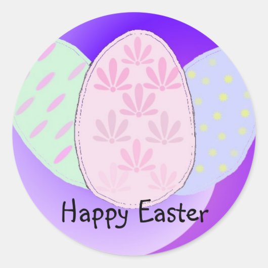 Frohe Ostern Runder Aufkleber (Vorderseite)