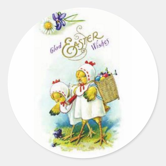 Frohe Ostern Runder Aufkleber (Vorderseite)