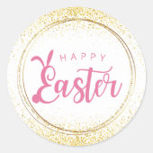 Frohe Ostern Runder Aufkleber (Vorderseite)