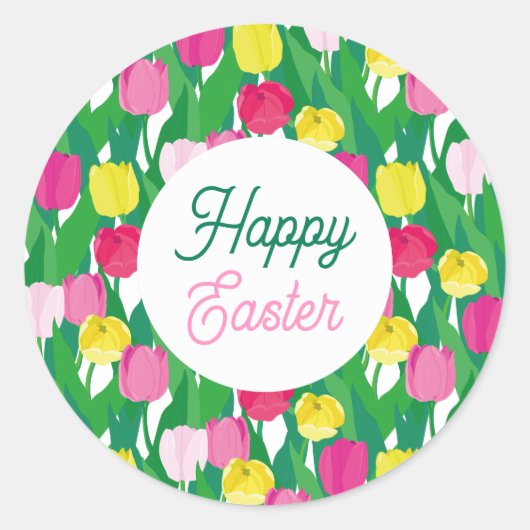 Frohe Ostern. Runder Aufkleber (Vorderseite)