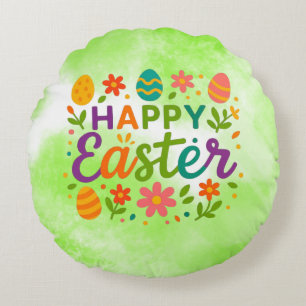Frohe Ostern Rundes Kissen