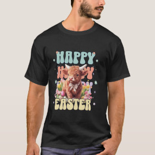 Frohe Ostern Schottische Highland-Kuh Niedliche Fä T-Shirt