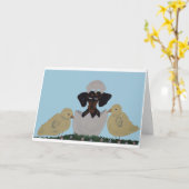 Frohe Ostern Schwarz & Tan Dachshund im Ei Karte (Gelbe Blume)