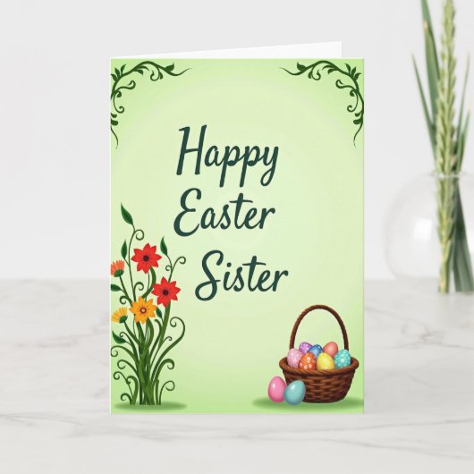 Frohe Ostern Schwester Frühling Karte (Vorderseite)