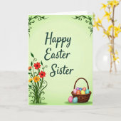 Frohe Ostern Schwester Frühling Karte (Gelbe Blume)