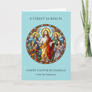 Frohe Ostern Segnungen Religiös Katholisch Jesus Feiertagskarte