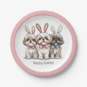 Frohe Ostern Shih Tzu Hunde Pappteller