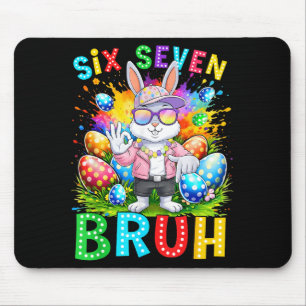 Frohe Ostern Six Seven Bruh Meme Hase Kaninchen Ju Mousepad