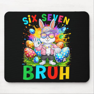Frohe Ostern Six Seven Bruh Meme Hase Kaninchen Ju Mousepad