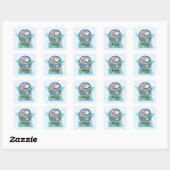 Frohe Ostern Snoopy Quadratischer Aufkleber (Blatt)
