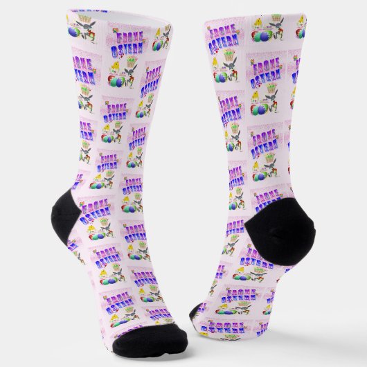 Frohe Ostern Socken (Gewinkelt)