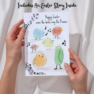 Frohe Ostern, sogar die Vögel grüßen Karte