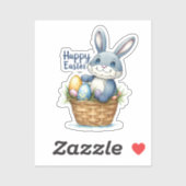 Frohe Ostern, sonnig in Eierkörben Aufkleber (Blatt)