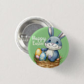 Frohe Ostern, sonnig in Eierkörben Button (Vorne & Hinten)