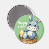 Frohe Ostern, sonnig in Eierkörben Magnet (Vorderseite/Rückseite)