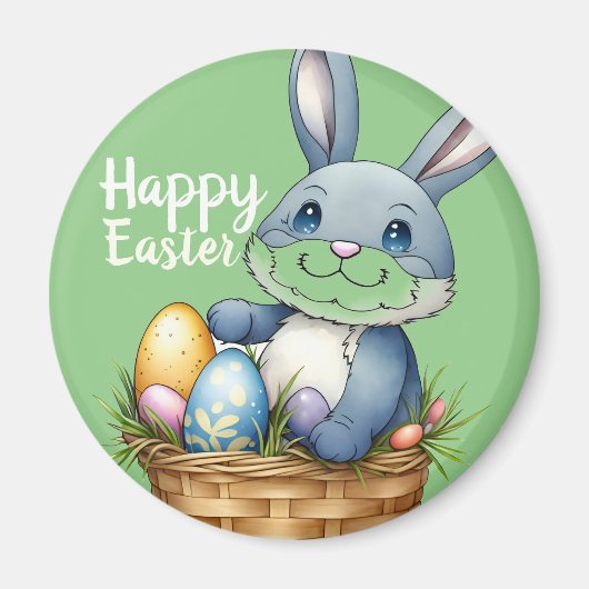 Frohe Ostern, sonnig in Eierkörben Magnet (Vorne)