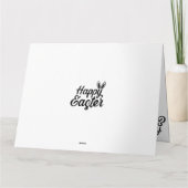 Frohe Ostern, sonnige Ohren auf schwarzem Text Karte (Rückseite)