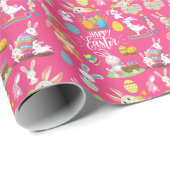 Frohe Ostern, sonnige Wünsche und farbenfrohe Eier Geschenkpapier (Rolleneckpunkt)