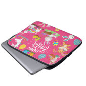 Frohe Ostern, sonnige Wünsche und farbenfrohe Eier Laptopschutzhülle (Vorne Knopf)