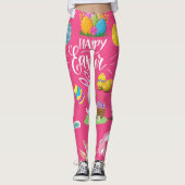 Frohe Ostern, sonnige Wünsche und farbenfrohe Eier Leggings (Vorderseite)