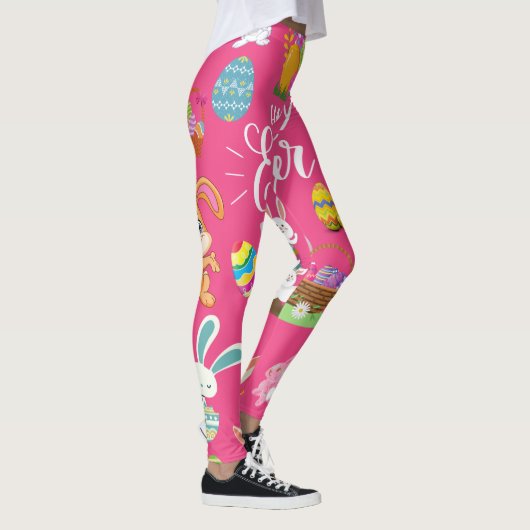 Frohe Ostern, sonnige Wünsche und farbenfrohe Eier Leggings (Rechts)