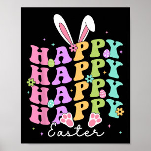 Frohe Ostern Sprüche Ei Groovy Hase Kaninchen Kind Poster