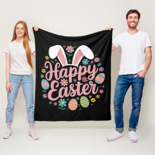 Frohe Ostern Sprüche Ei Hase Fleecedecke