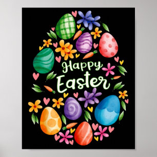 Frohe Ostern Süße Bunte Eier Suchende Frauen B Poster