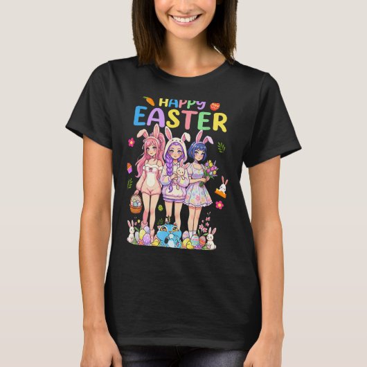 Frohe Ostern süße chibi kpop lustig T-Shirt (Vorderseite)