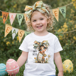 Frohe Ostern – Süße Frühlings-Schleifen-Bluse für Kleinkind T-shirt