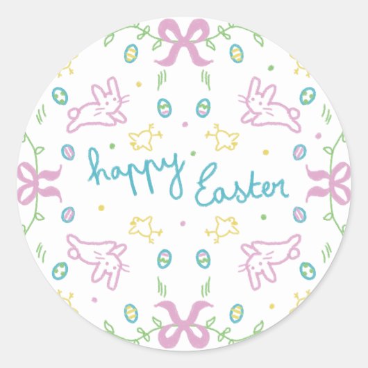 Frohe Ostern Süße Grüße  Runder Aufkleber (Vorderseite)