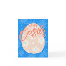 Frohe Ostern Süße Grußkarte mit Blumen und e