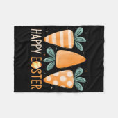 Frohe Ostern Süße Karotten Lustiger Hase Ostern E Fleecedecke (Vorderseite (Horizontal))