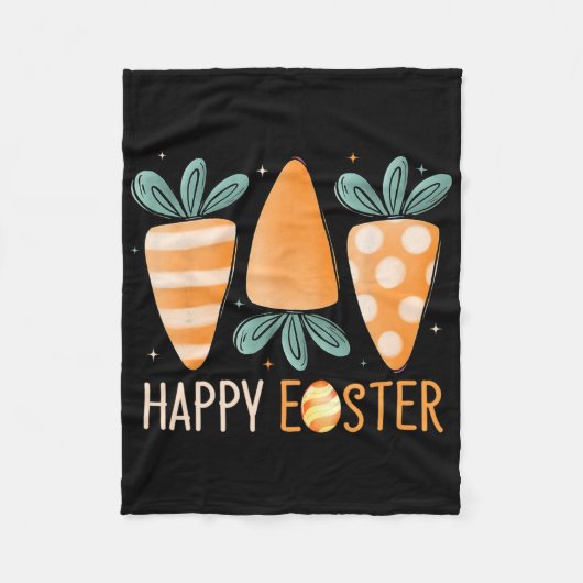 Frohe Ostern Süße Karotten Lustiger Hase Ostern E Fleecedecke (Vorderseite)