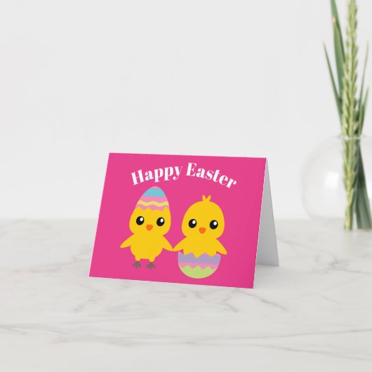 Frohe Ostern Süße Küken Karte (Vorderseite)