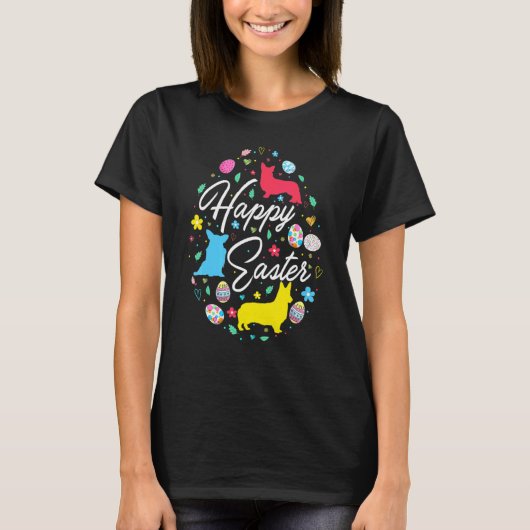 Frohe Ostern Süße Ostereier Form Sammlung Cor T-Shirt (Vorderseite)