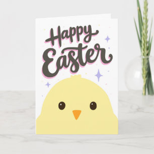 Frohe Ostern Süße Pastell-Küken-Cartoon Karte