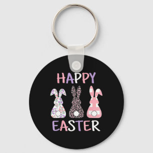 Frohe Ostern Süße Rosa Leopard Karo Blumen Hase Schlüsselanhänger