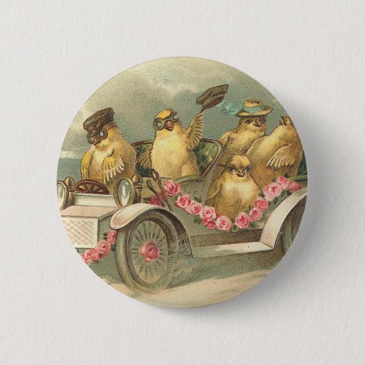 Frohe Ostern Süße Vintage-Ostern Button (Vorderseite)