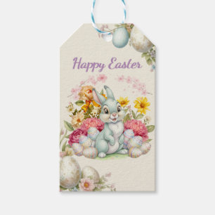 Frohe Ostern Süße Wasserfarbe Hase Geschenkanhänger