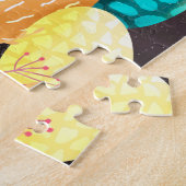 Frohe Ostern Süßer Hase Gestapelte Eier Puzzle (Seite)