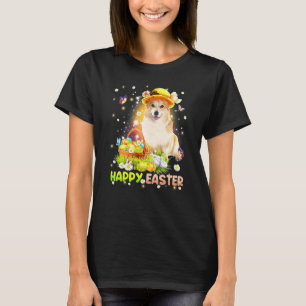 Frohe Ostern Süßer Hase Hund Corgi Eier Korb  Hund T-Shirt