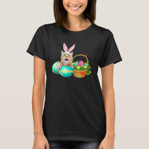 Frohe Ostern Süßer Hase Katze Eier Korb Männer Fra T-Shirt