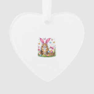 Frohe Ostern Süßer Hase Maine Coon Katze Ostereier Ornament