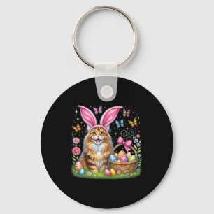 Frohe Ostern Süßer Hase Maine Coon Katze Ostereier Schlüsselanhänger
