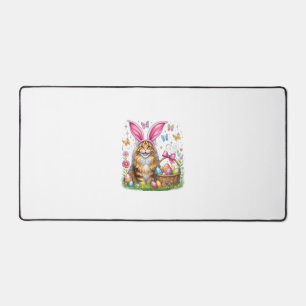 Frohe Ostern Süßer Hase Maine Coon Katze Ostereier Schreibtischunterlage