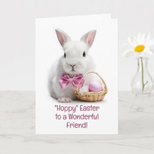 Frohe Ostern Süßer Hase mit kleinem Korb Karte